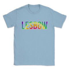 Lesbow Rainbow Word Gay Pride Month 2 t-shirt Shirt Tee Gift Unisex - Light Blue