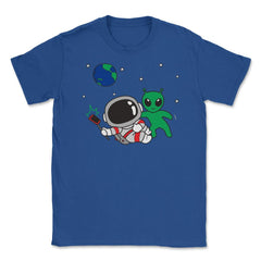Alien Selfie Kawaii Style Funny Astronaut & Happy Alien design Unisex - Royal Blue