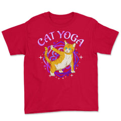 Cat Yoga Funny Kitten in Yoga Pose Design for Kitty Lovers product - Red