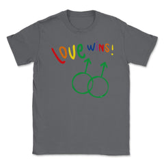 Love wins! Men t-shirt Gay Pride Month Shirt Tee Gift Unisex T-Shirt - Smoke Grey
