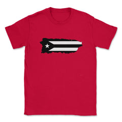 Puerto Rico Black Flag Resiste Boricua by ASJ print Unisex T-Shirt - Red