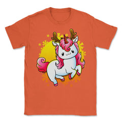 Kawaii Xmas Unicorn Funny Humor  Unisex T-Shirt - Orange