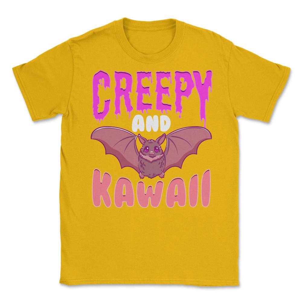 Halloween Creepy and Kawaii Cute Bat-Character Gif Unisex T-Shirt - Gold