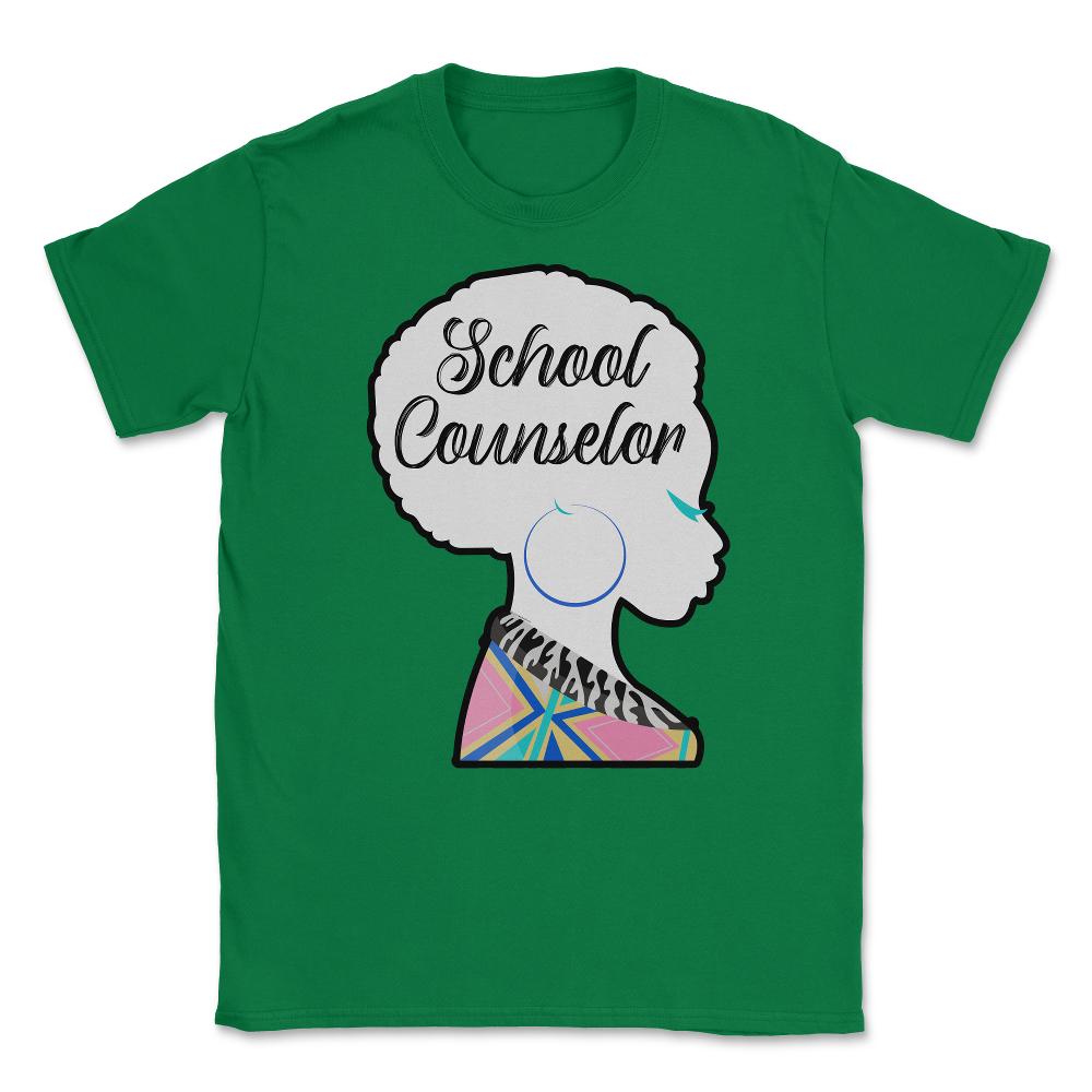 School Counselor Woman African American Roots Afro Hair design Unisex - Green