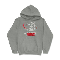 Mom 24/7 graphic print for mothers Gift Hoodie - Grey Heather