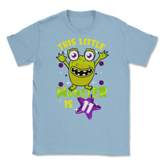 This Little Monster is Eleven Funny 11th Birthday Theme print Unisex - Light Blue
