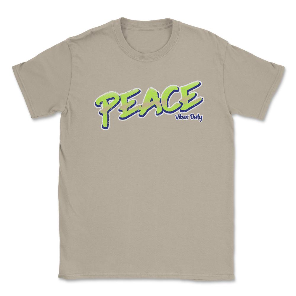 Peace Vibes Only Words Colorful Peace Day Design print Unisex T-Shirt - Cream