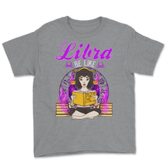 Libra Zodiac Sign Anime Style Girl Reading a Book product Youth Tee - Grey Heather