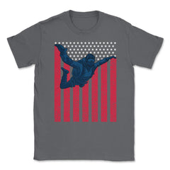 Patriotic Skydiver US American Flag Grunge Distressed graphic Unisex - Smoke Grey