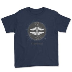 Cicada is My Spirit Insect Esoteric Theme Meme print Youth Tee - Navy