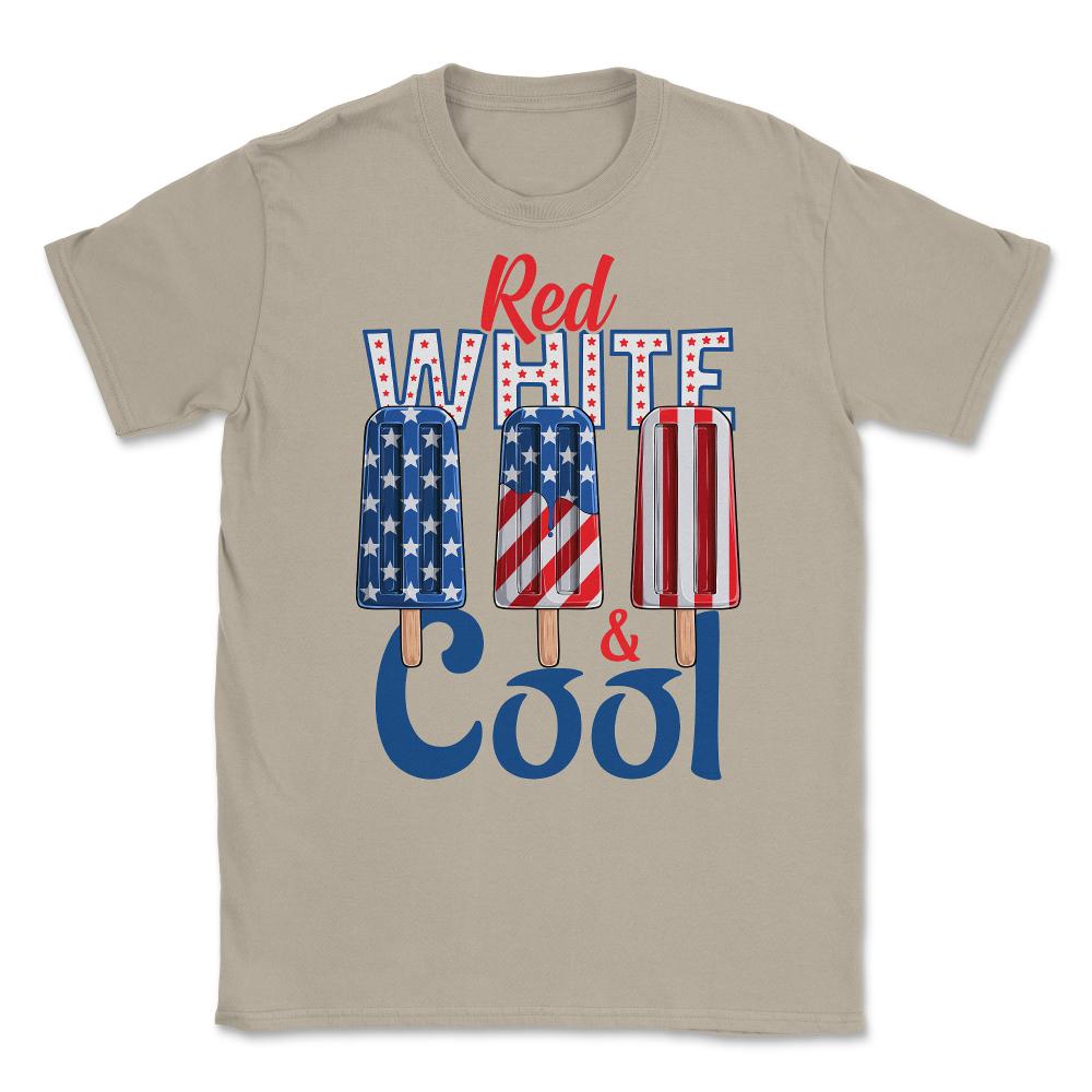 Red, White & Cool Patriotic Popsicle USA Flag Ice Cream graphic - Cream