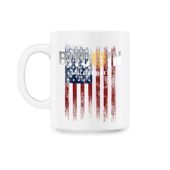 Patriotic Bitcoin Billionaire USA Flag Grunge Retro Vintage design - 11oz Mug - White