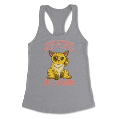 Cute & Funny Cat Sitting Like a Lady Design for Kitty Lovers product - Heather Grey