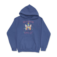 Best Friend of the Birthday Girl! Unicorn Face print Gift Hoodie - Royal Blue