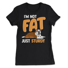 Fat English Bulldog Funny Design print - Women's Tee - Black