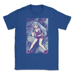 Kawaii Pastel Goth Menhera Anime Girl With Baseball Bat print Unisex - Royal Blue