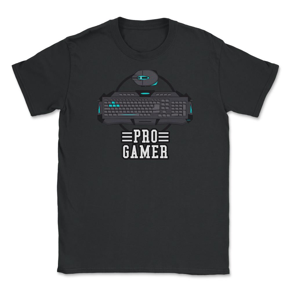 Pro Gamer Keyboard & Mouse Fun Humor T-Shirt Tee Shirt Gift Unisex - Black