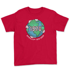 Earth Day 50th Anniversary 1970 2020 Gift for Earth Day graphic Youth - Red