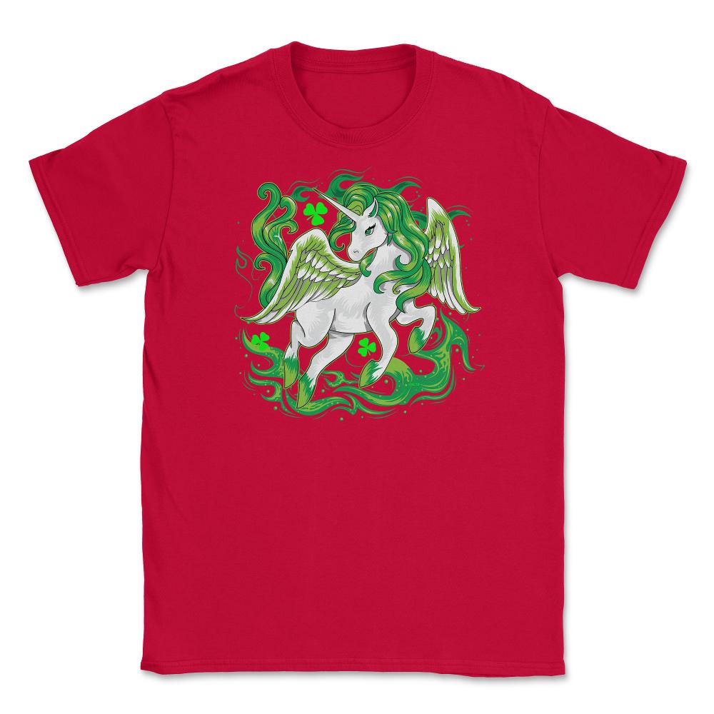 Irish Unicorn Saint Patrick Day Unisex T-Shirt - Red