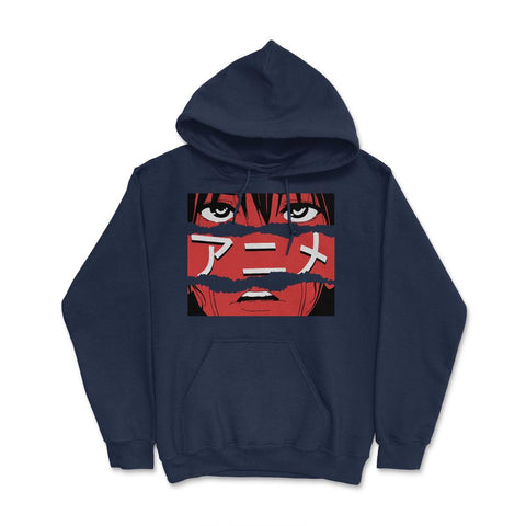 Anime Japanese Calligraphy Symbol Theme Gift graphic Hoodie - Navy
