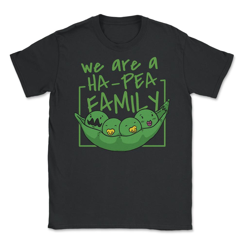 We Are A Ha-Pea Family Peas Inside A Pod Happy Foodie Pun product - Black