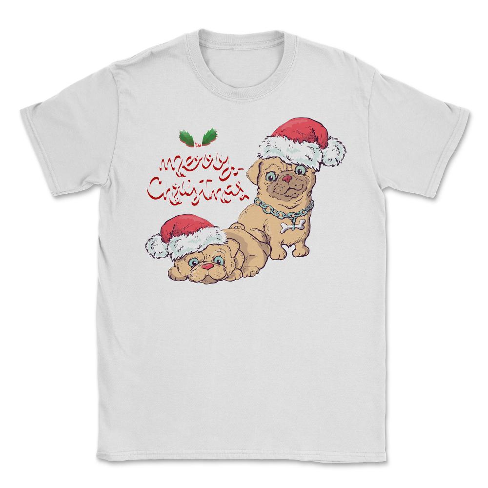 Merry Christmas Doggies Funny Humor T-Shirt Tee Gift Unisex T-Shirt - White