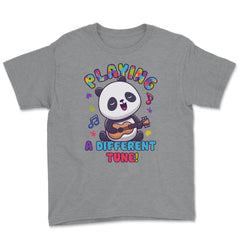 Playing a Different Tune Autism Awareness Panda design Youth Tee - Grey Heather