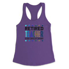 Funny Retired Teacher Every Child Left Behind Retirement Gag graphic - Purple