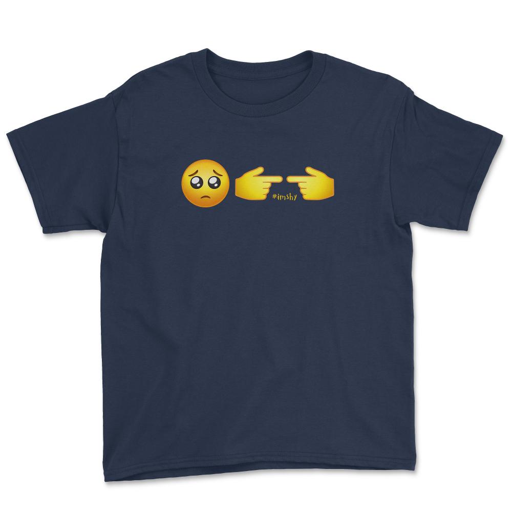 Shy Fingers #imshy & Shy Emoticon graphic Youth Tee - Navy
