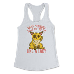 Cute & Funny Cat Sitting Like a Lady Design for Kitty Lovers product - White