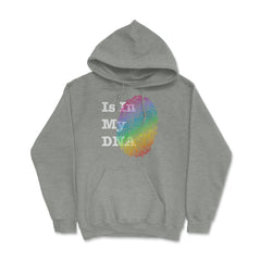Is In My DNA Rainbow Flag Gay Pride Fingerprint Design graphic Hoodie - Grey Heather