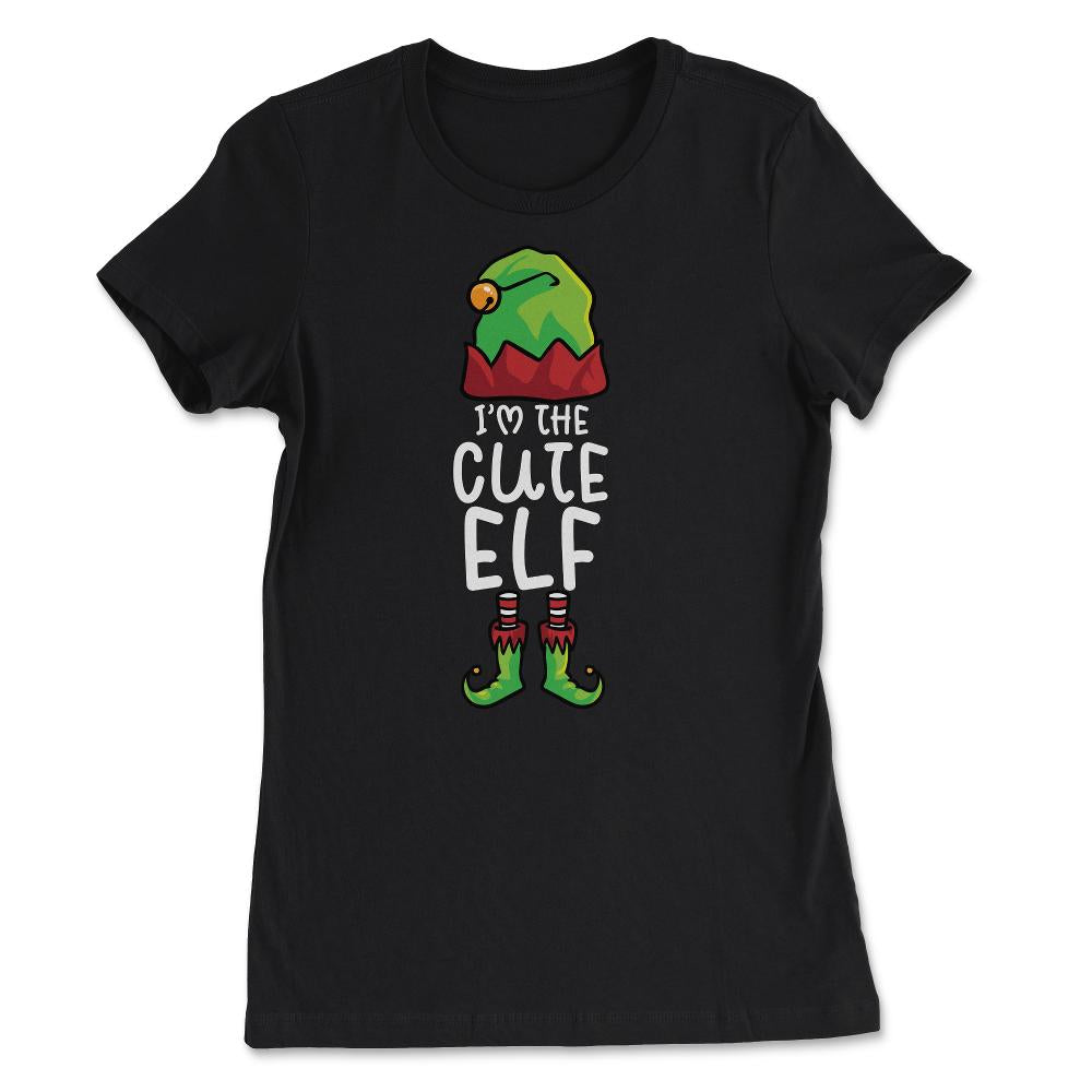 I'm The Cute Elf Costume Funny Matching Xmas product - Women's Tee - Black
