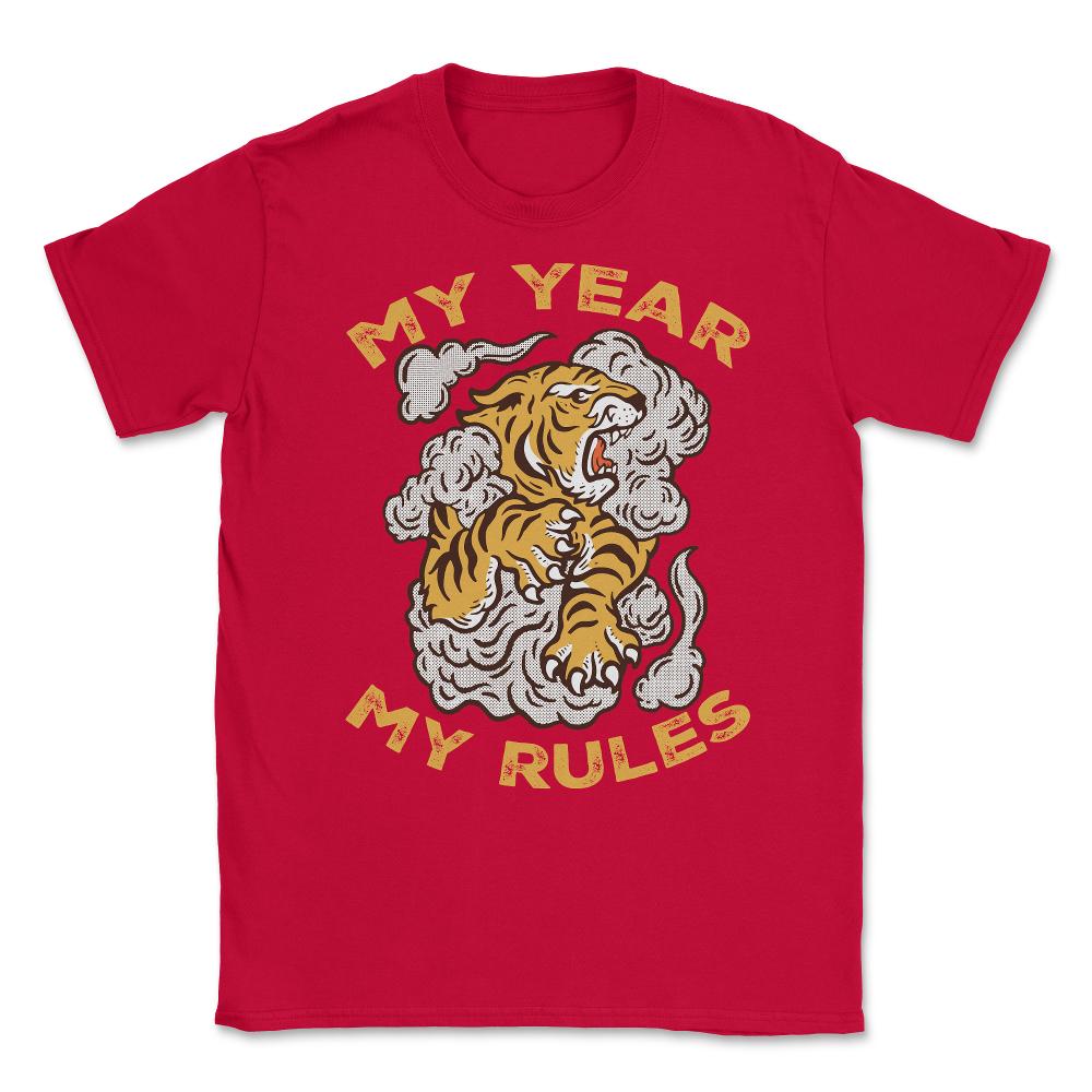 My Year My Rules Retro Vintage Year of the Tiger Meme Quote design - Red