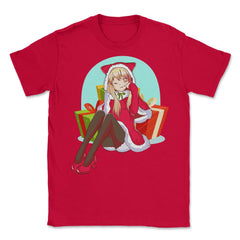Christmas Anime Girl Unisex T-Shirt - Red