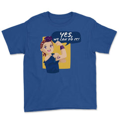 Yes, we can do it! Anime Teen Youth Tee - Royal Blue