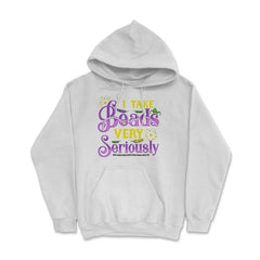 Mardi Gras I take Beads Very Seriously Funny Gift product Hoodie - White