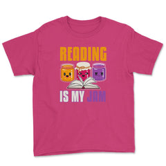 Reading is my Jam Funny Book lover Graphic Print product Youth Tee - Heliconia