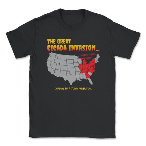 Cicada Invasion Coming to These States in US Map Funny print Unisex - Black