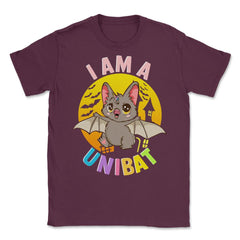 I am a Unibat Halloween Funny Unicorn Bat Gift Unisex T-Shirt - Maroon