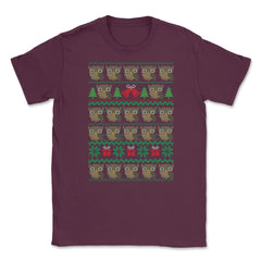 Owl-gly XMAS T-Shirt Owl Cute Funny Humor Tee Gift Unisex T-Shirt - Maroon
