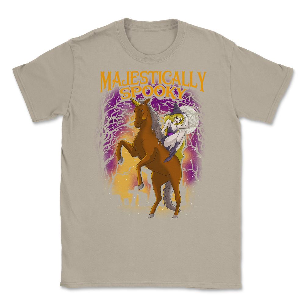 Majestically Spooky Witch & Unicorn Halloween Funn Unisex T-Shirt - Cream