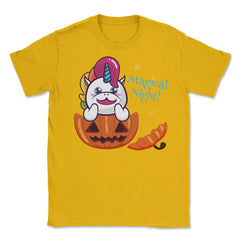 Magical Night! Halloween Unicorn Shirt Gifts Unisex T-Shirt - Gold