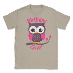 Owl on a tree branch Character Funny Birthday girl design Unisex - Cream