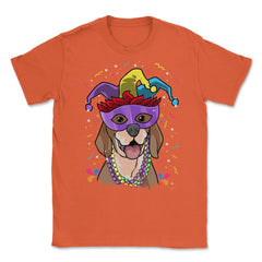 Mardi Gras Beagle with Jester hat & masquerade mask Funny product - Orange