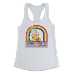 Rainbow Gay Guinea Pig Baker Funny Cute Pride Gift design Women's - White