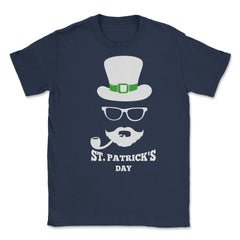 Leprechaun Hipster Saint Patricks Day Humor Unisex T-Shirt - Navy