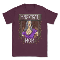 Magical Mom Funny Occult Vintage Halloween Unisex T-Shirt - Maroon