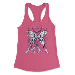 Butterfly Dreamcatcher Boho Mystical Esoteric Art print Women's - Hot Pink