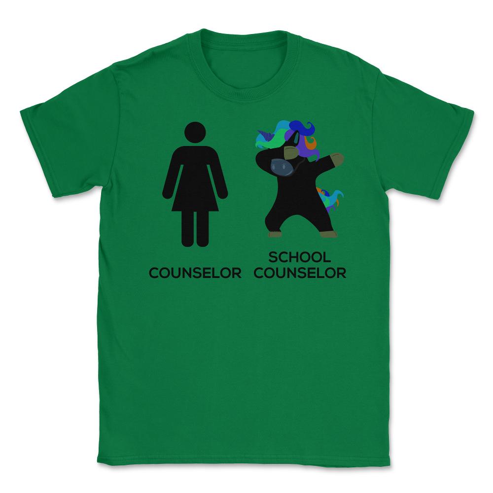 Funny School Counselor Appreciation Dabbing Unicorn Humor print - Green