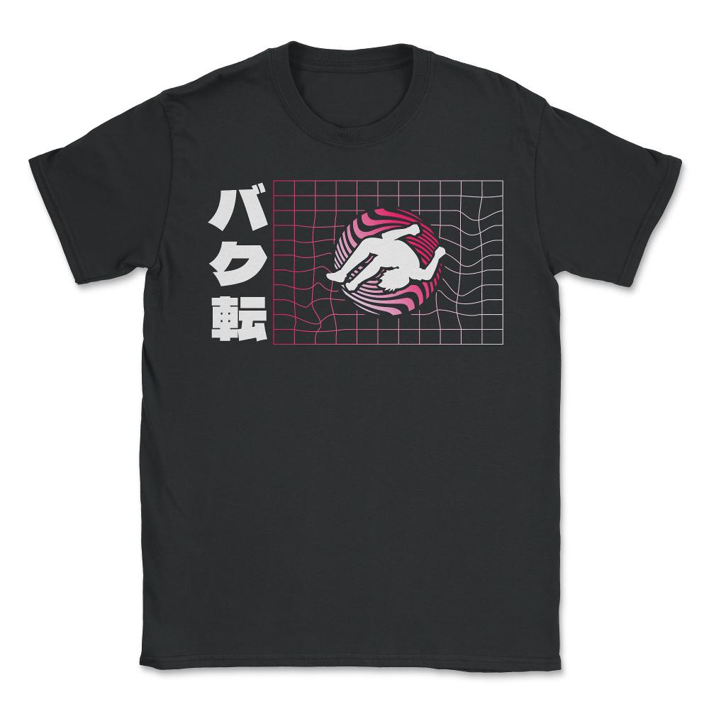 Japanese Aesthetic Backflip Urban Gymnast Vaporwave print - Unisex T-Shirt - Black